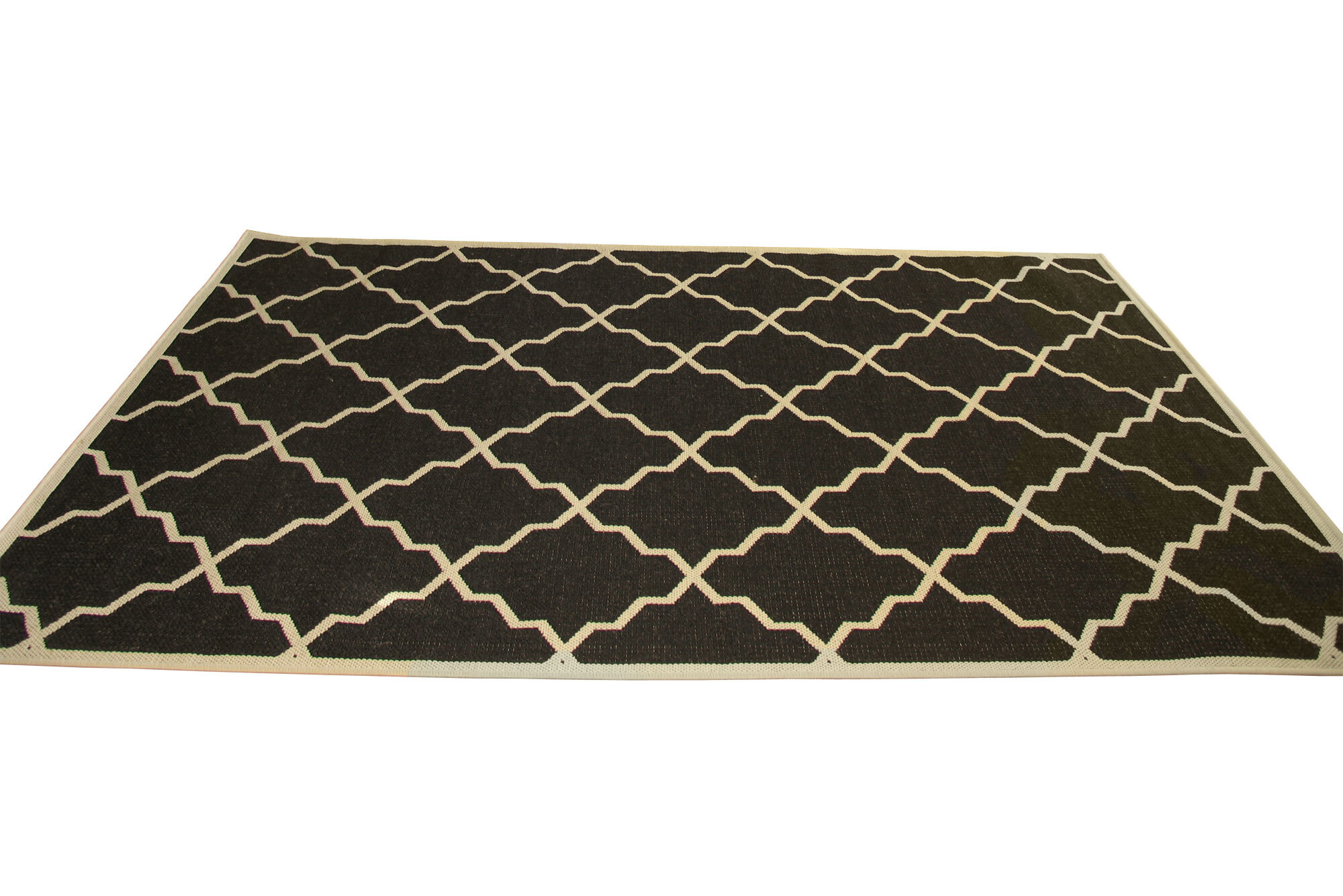 Large View Storm Flatweave Trellis Rug