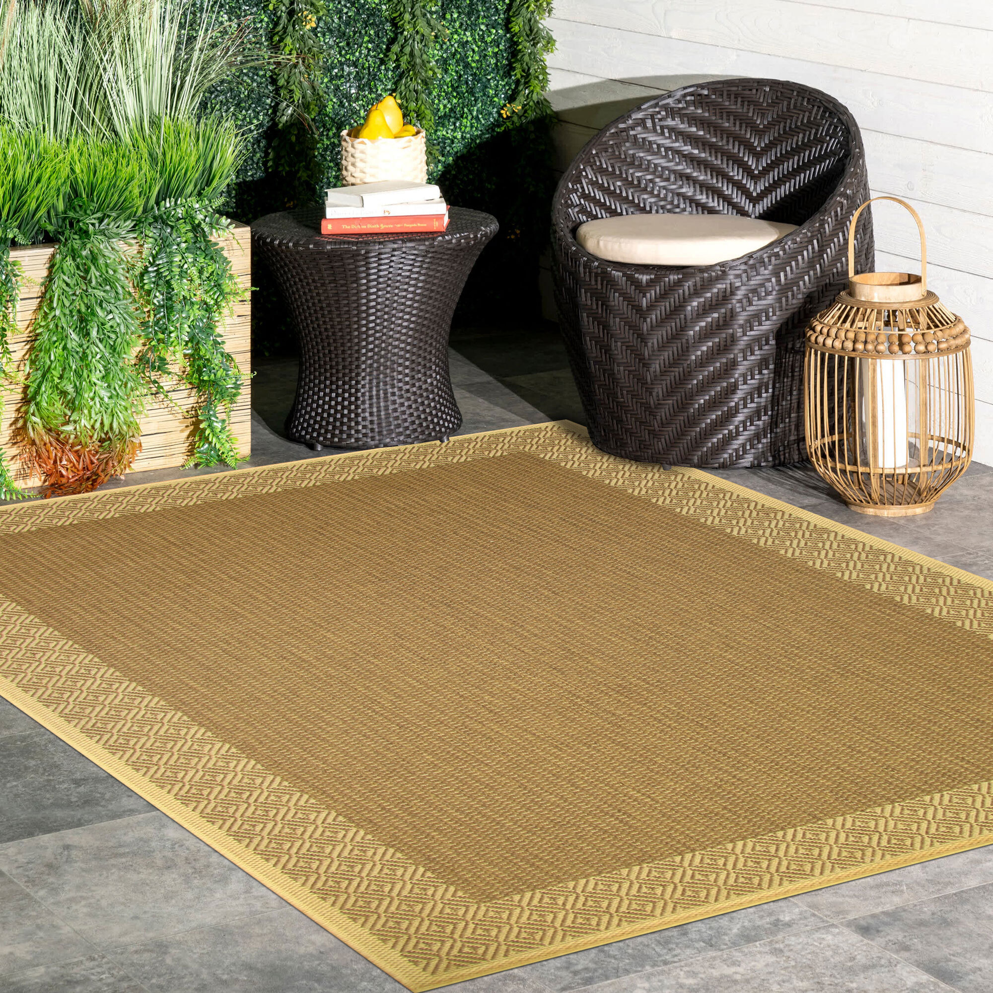 Large View Sama Flatweave Border Rug