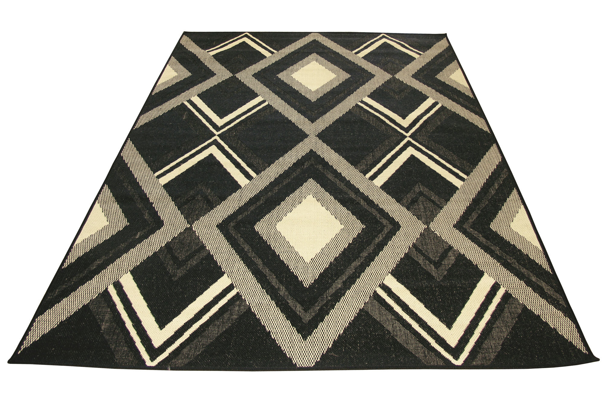 Storm Black Diamond Pattern Rug
