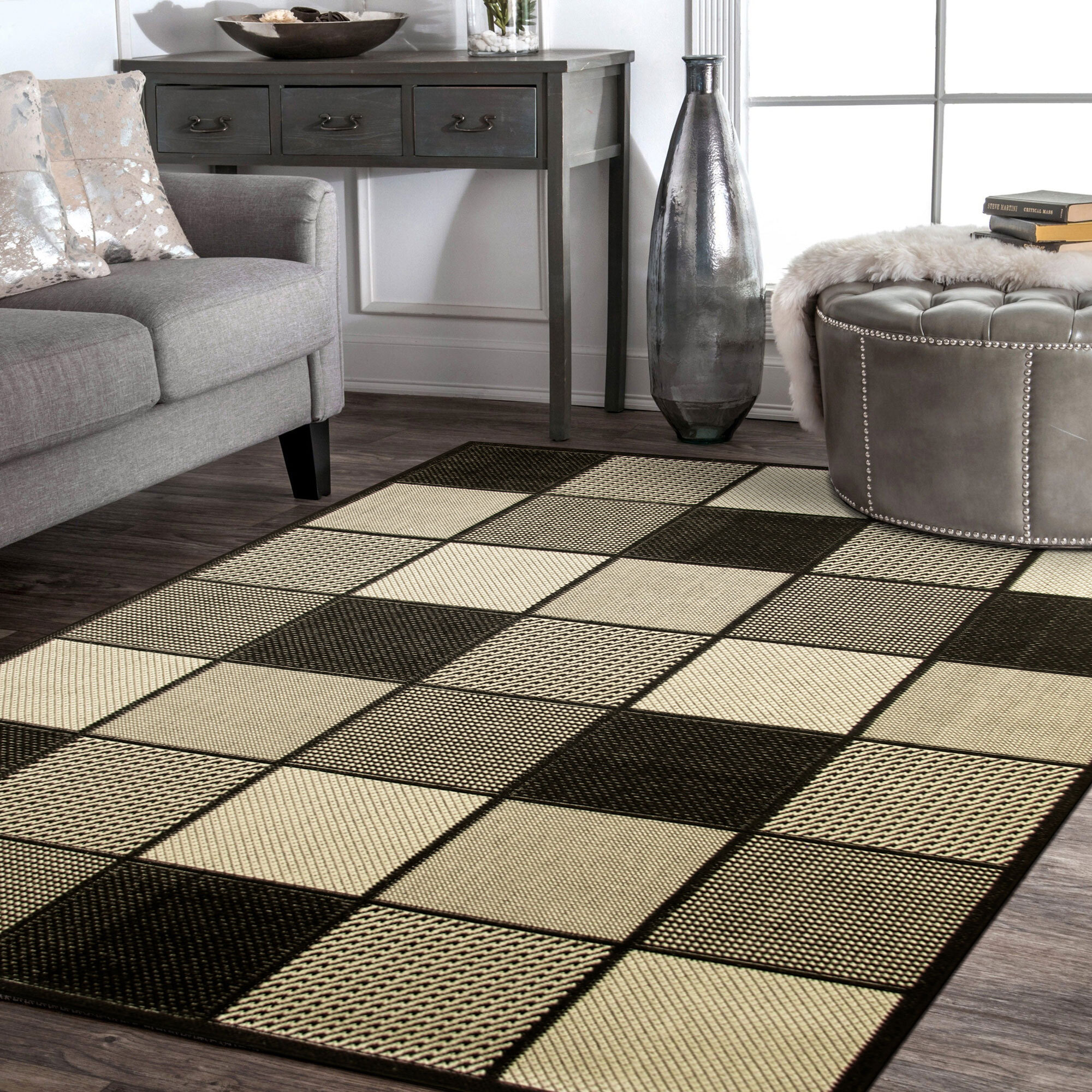 Large View Storm Flatweave Geometric Rug