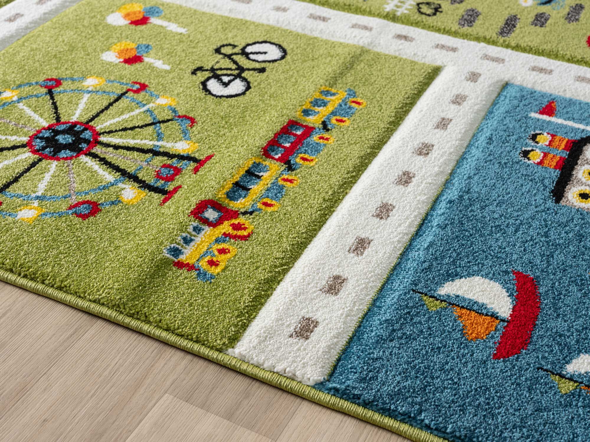 Large View Speedy Kids Town Road Rug