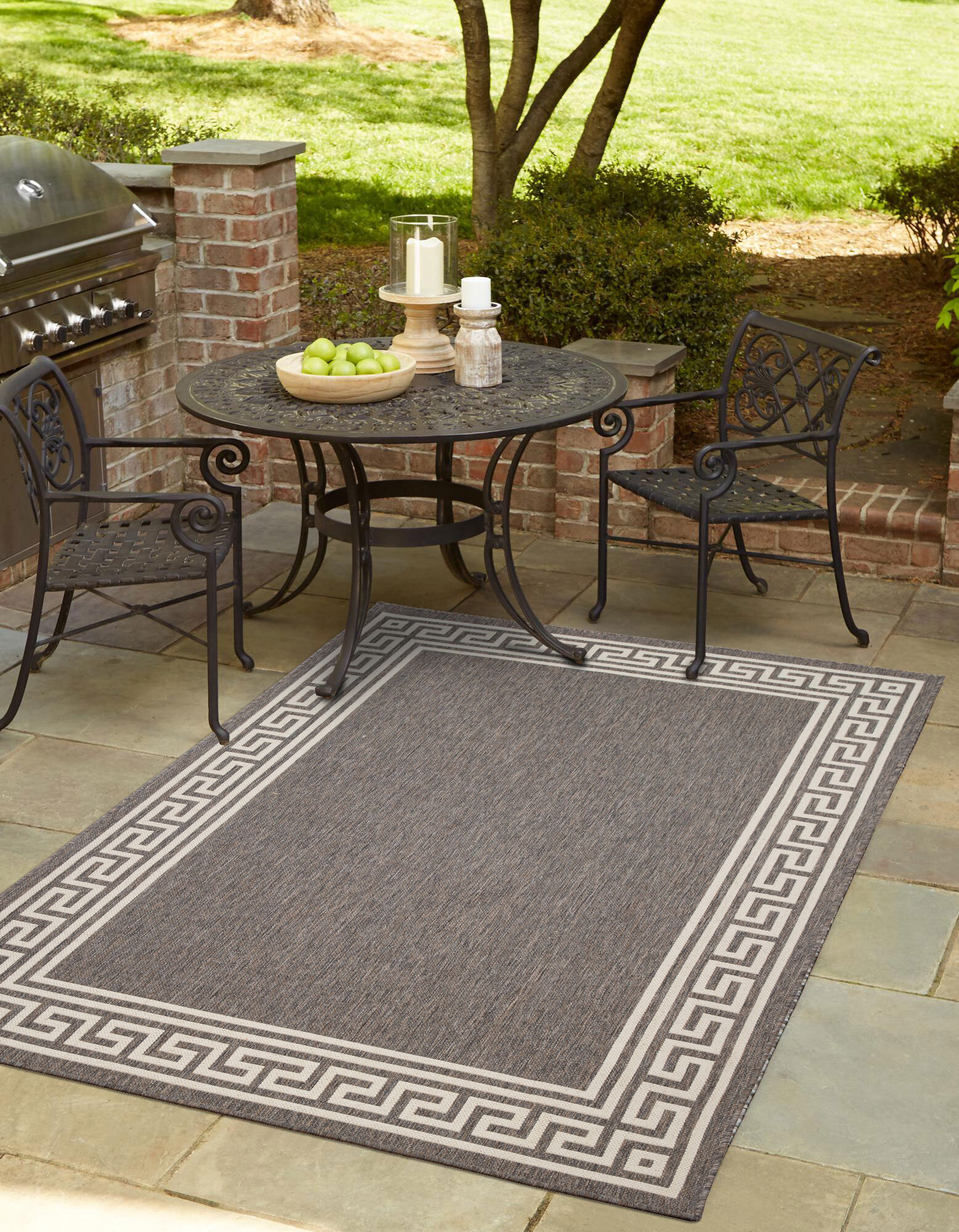 Large View Soleil Greek Key Flatweave Rug