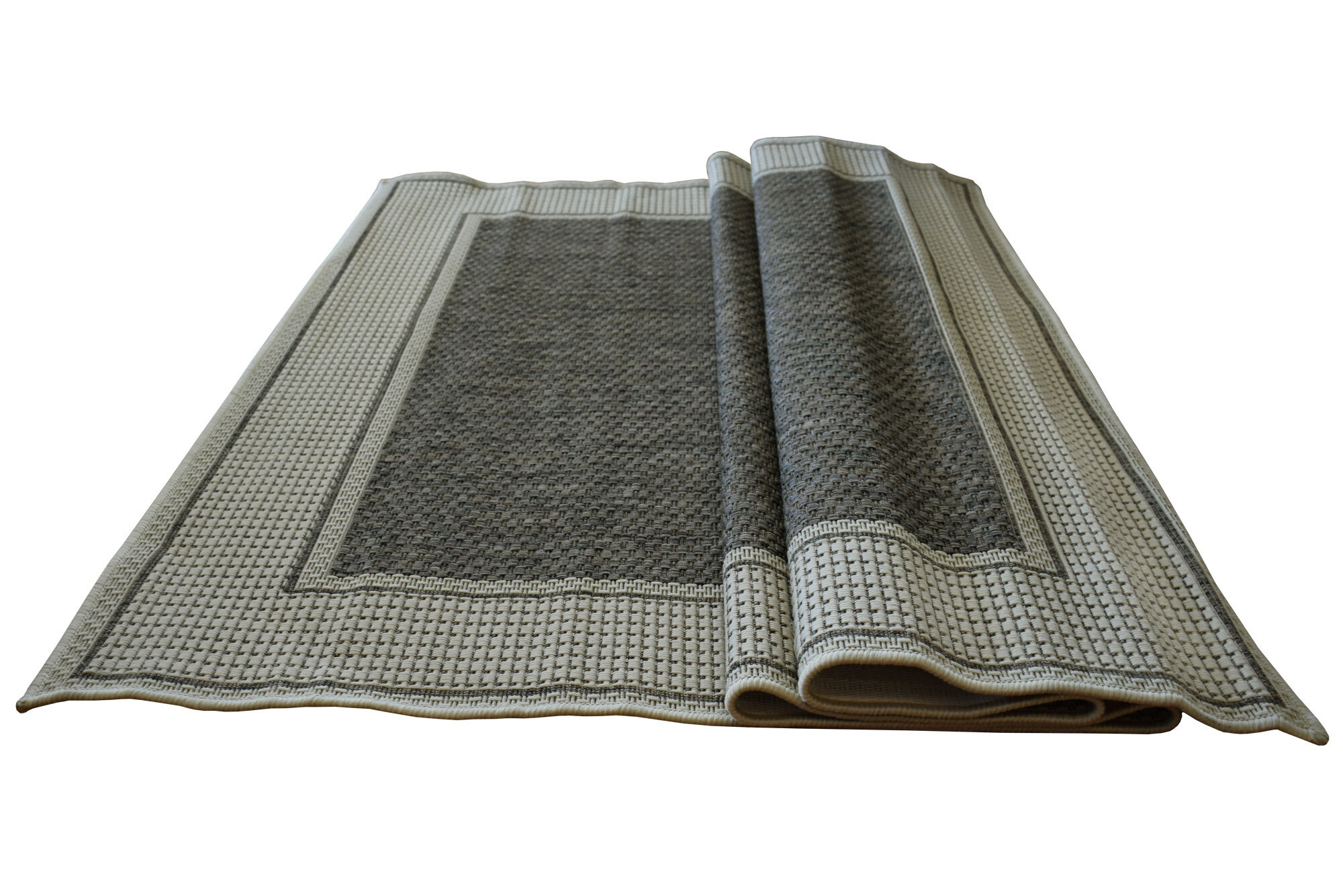 Large View Soleil Ivory Border Flatweave Rug