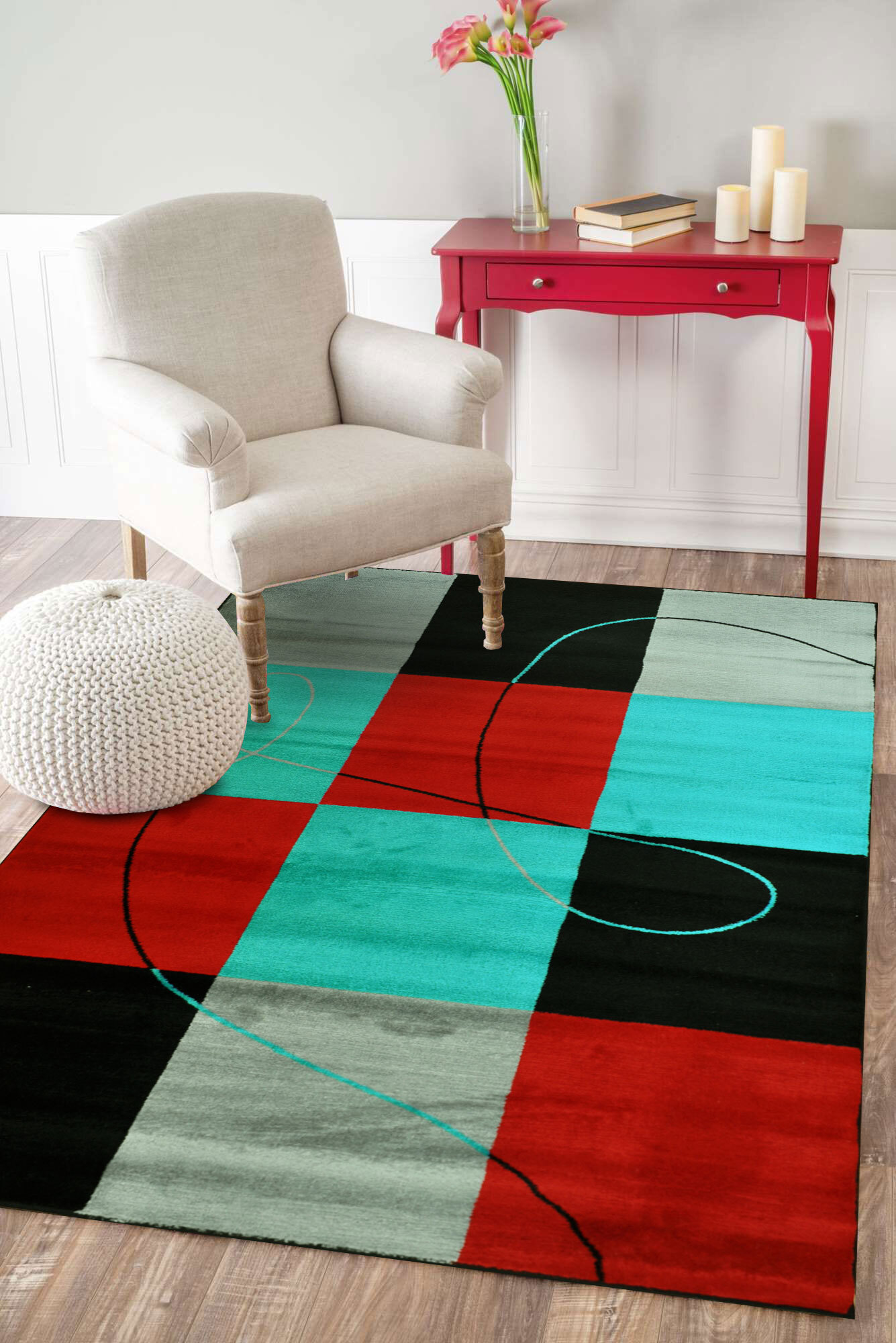 Sky Modern Square Pattern Rug