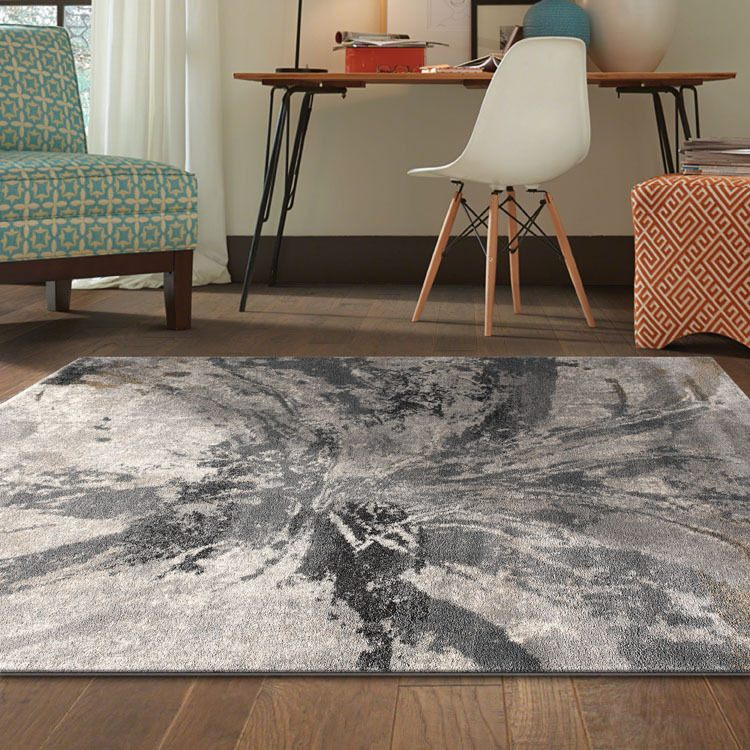 Unique Grey Modern Abstract Rug