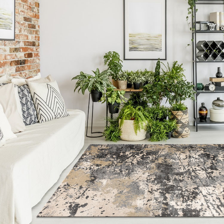 Large View Unique Modern Grey Abstract Rug