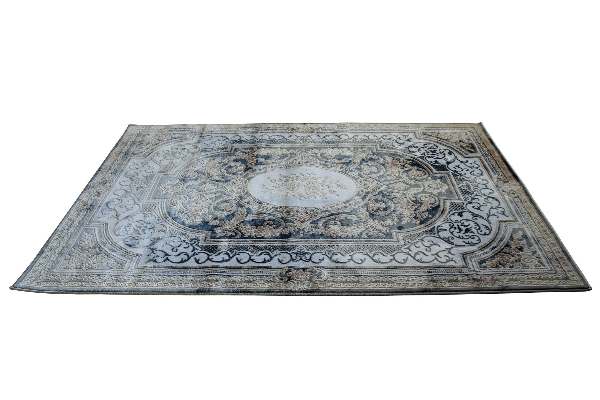 Large View Valentino Black French Floral Rug