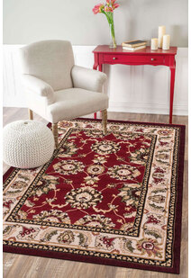 Atlanta Red Traditional Floral Rug
