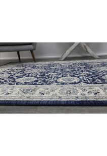 Alfred Blue Traditional Border Rug