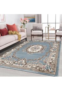 Abbie Blue Aubusson Floral Rugs