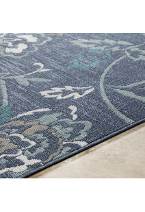 Ambient Blue Floral Outdoor Rug