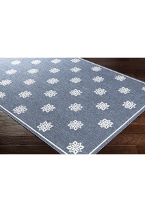Ambient Navy Floral Outdoor Rug