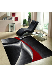 Aria Black Modern Abstract Rug