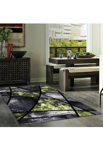 Aria Green Modern Abstract Rug