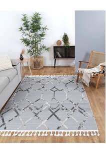 Ariel Moroccan Trellis Fringed Rug