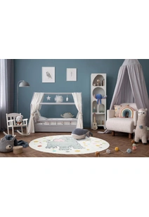 Candy Elephant Kids Round Rug