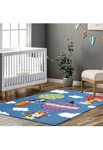 Charlie Hot Air Balloon Kids Rug