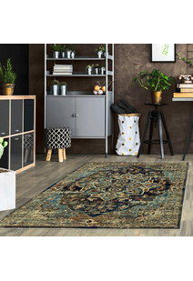 Danny Navy Classic Medallion Rug