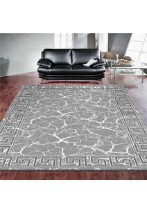 Dylan Grey Greek Key Border Rug