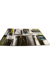 Ellen Black Modern Abstract Rug
