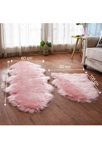 Fluffy Pink Fur Faux Sheepskin Rug