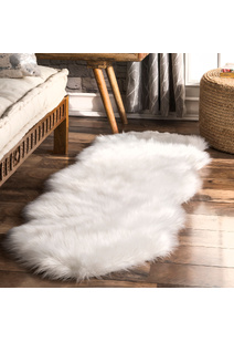 Fluffy White Fur Faux Sheepskin Rug