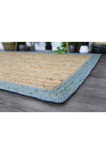 Harrold Blue Border Jute Rug