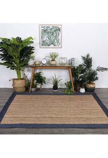 Harrold Navy Border Jute Rug