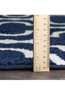 Jack Navy Trellis Pattern Rug