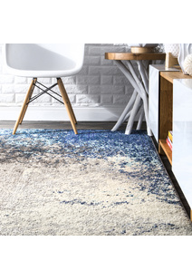 Kara Modern Blue Abstract Rug