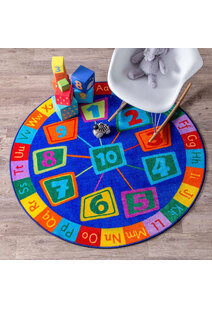 Kids ABC & Numbers Round Rug