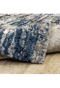 Kupa Blue Abstract Shaggy Rug