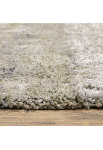 Kupa Beige Striped Shaggy Rug
