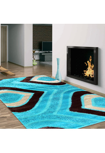 Logan Teal Modern Shaggy Rug