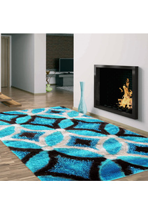 Logan Modern Teal Shaggy Rug