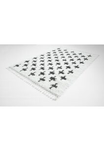 Larry Beige Moroccan Shaggy Rug