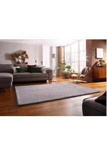 Levis Plain Grey Thick Shaggy Rug