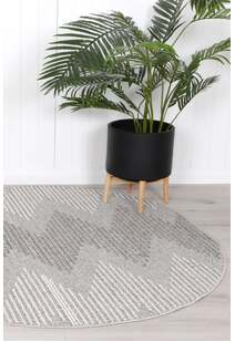 Macy Grey Chevron Striped Rug