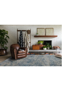 Melanie Blue Overdyed Floral Rug