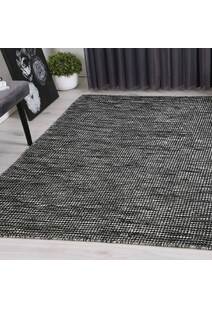 Natura Black Wool Flatweave Rug