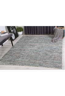 Natura Teal Wool Flatweave Rug