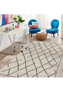 Nordic Beige Moroccan Trellis Rug