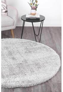 Palace Plain Light Grey Shaggy Rug