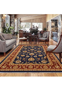 Parker Navy Traditional Floral Rug