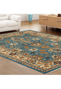 Parker Blue Traditional Floral Rug