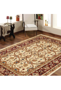 Parker Beige Oriental Fringed Rug