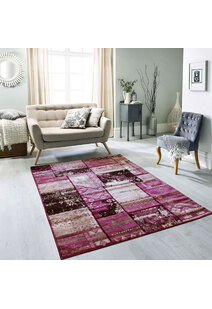 Paris Carved Lilac Patchwork Rug