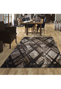 Sade Brown Trellis Pattern Rug