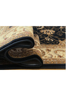 Star Black Traditional Oriental Rug