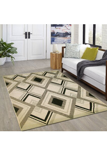 Storm Ivory Diamond Pattern Rug
